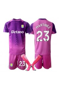 Aston Villa Emiliano Martinez #23 Maalivahti Jalkapallovaatteet Lasten Kolmas peliasu 2025-26 Lyhythihainen (+ Lyhyet housut)